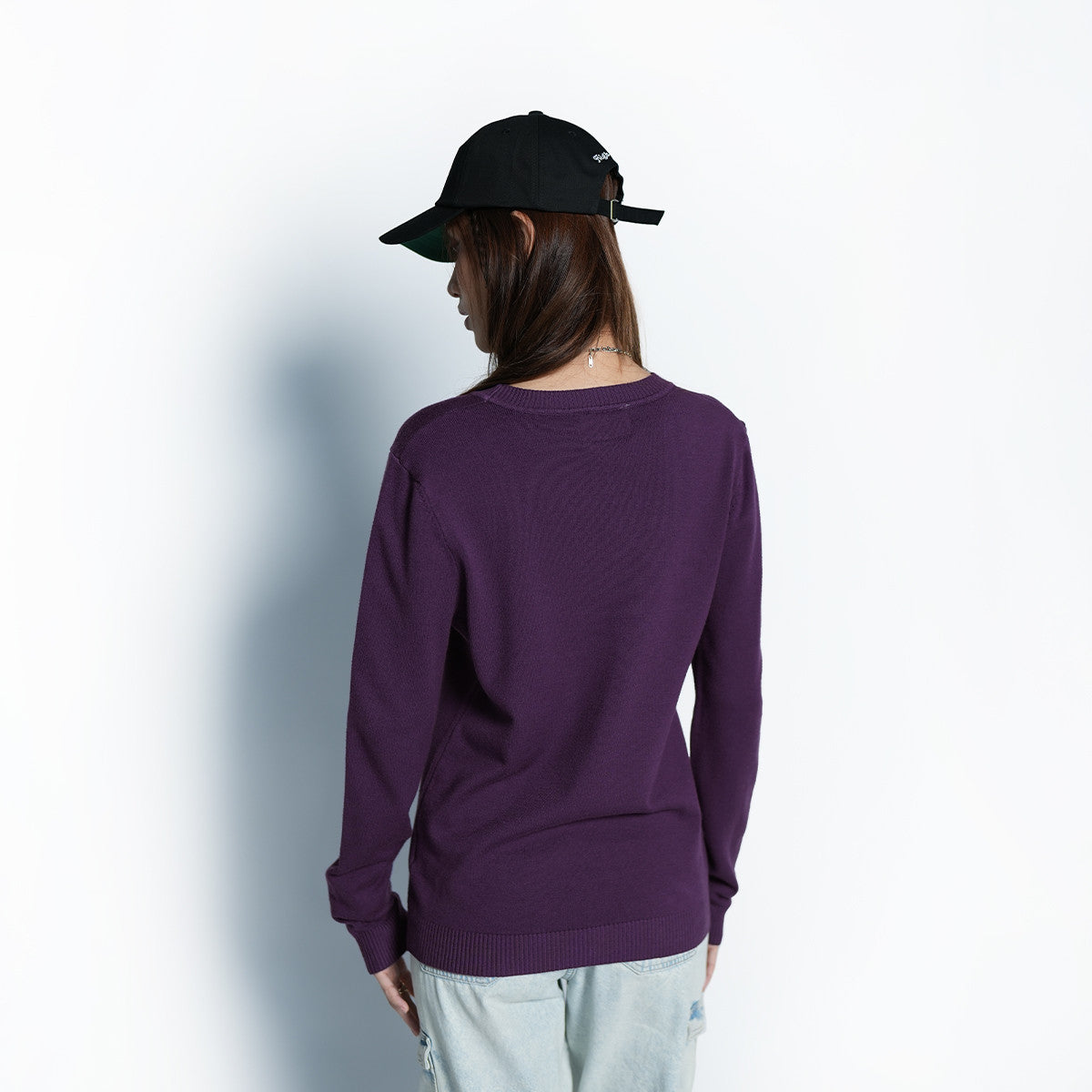 Kurt Knitted Sweater 144 Dark Purple High Cultured